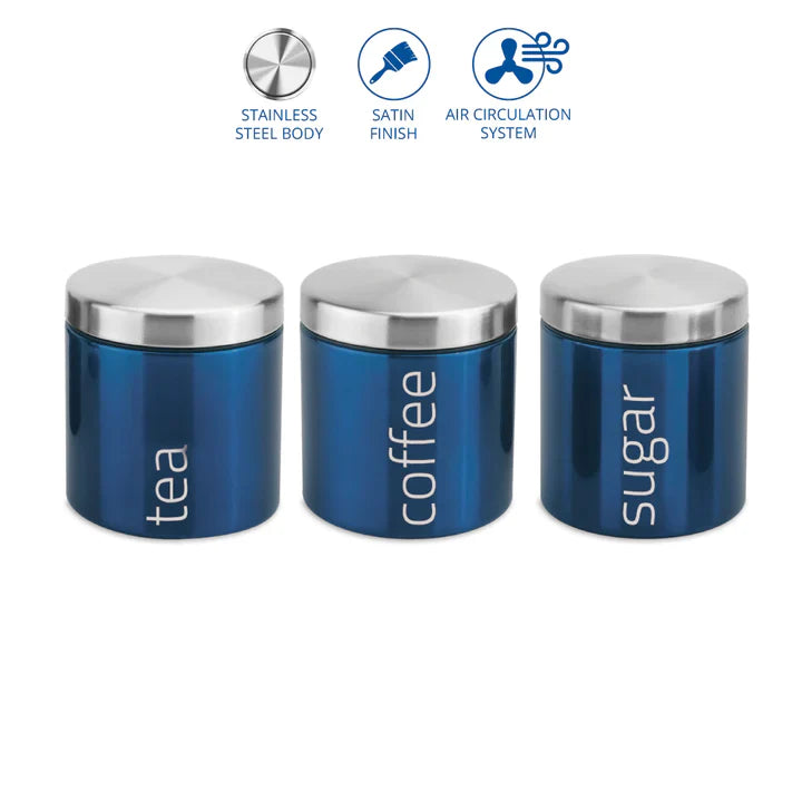 Bread Bin & Canisters Set - GEMS - Sapphire