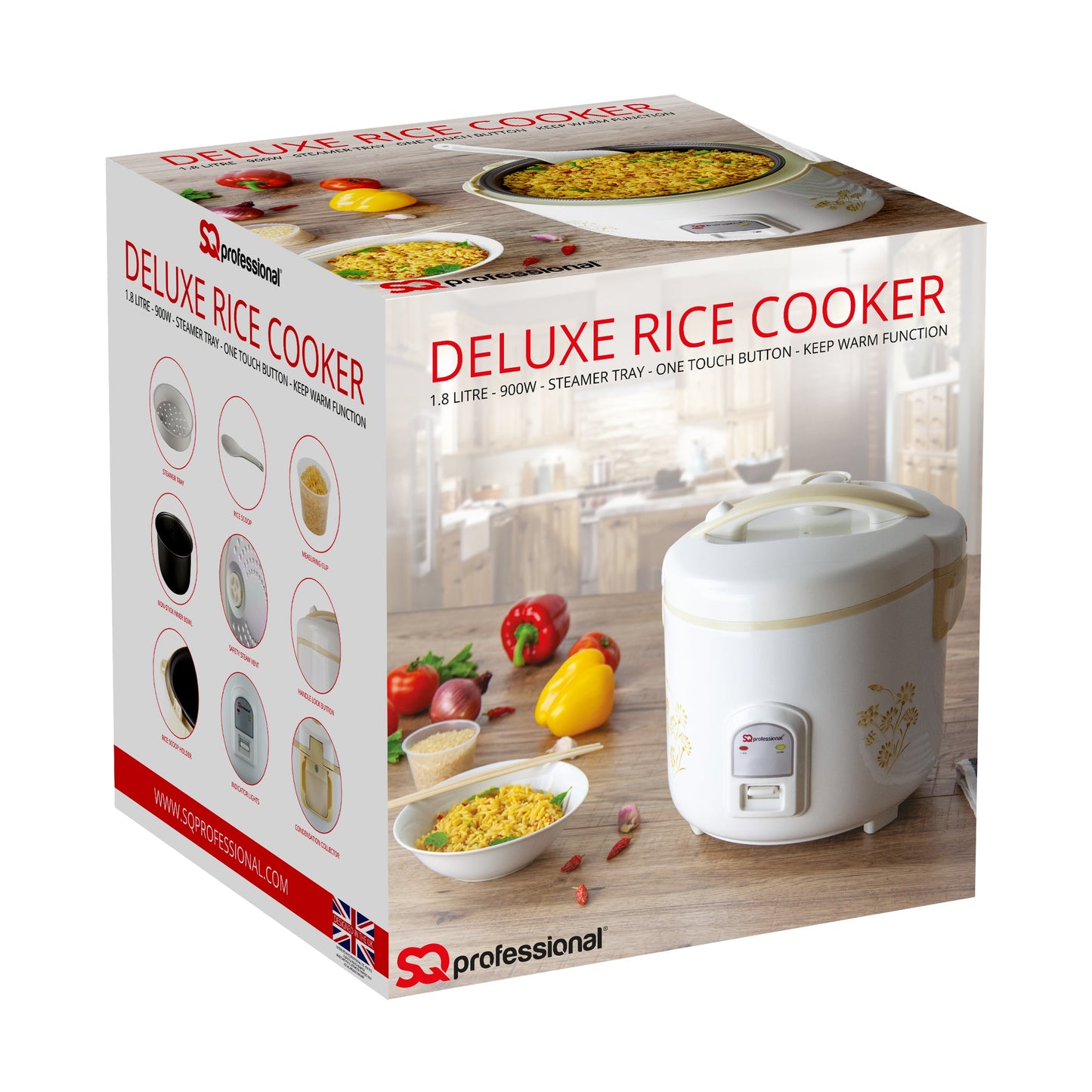 Electric Rice Cooker - DELUXE - White - 1.8 L