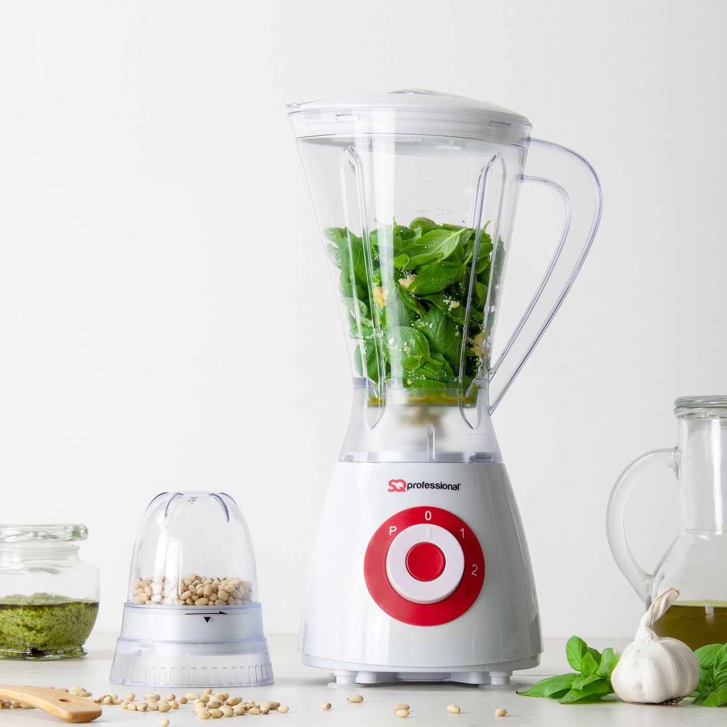 600W 2 in 1 Blender & Grinder - BLITZ SUPERBLEND - Red - 100g