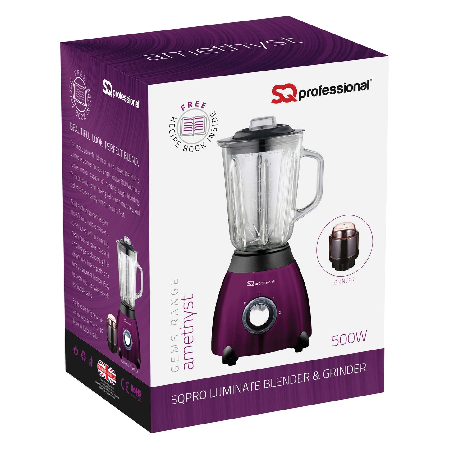 500W 2 in 1 Luminate Blender & Grinder - GEMS - Amethyst