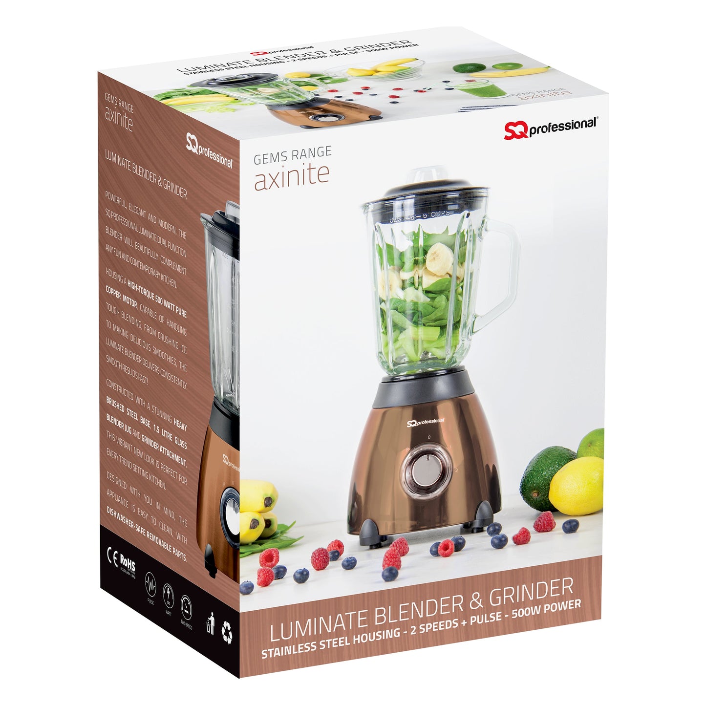 500W 2 in 1 Luminate Blender & Grinder - GEMS - Axinite