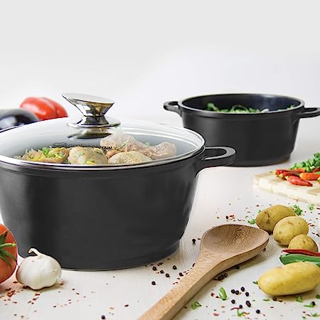 Die Cast Stockpot - Induction Base - NEA - Black - 28cm