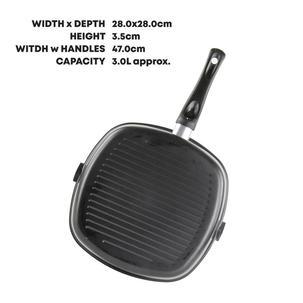 Non-Stick Square Grill Pan - Carbon Steel - ULTIMATE - 28CM