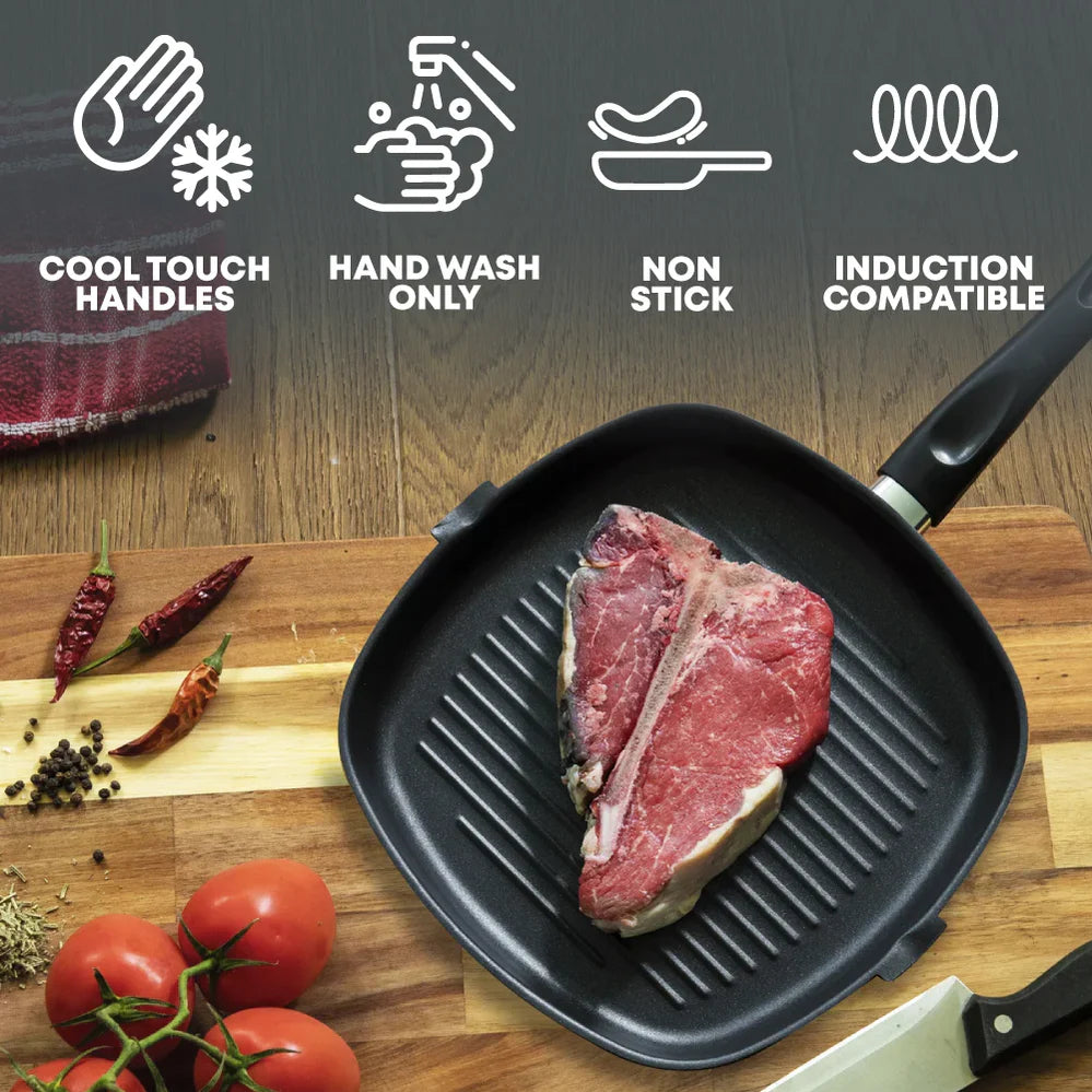 Non-Stick Square Grill Pan - Carbon Steel - ULTIMATE - 24CM