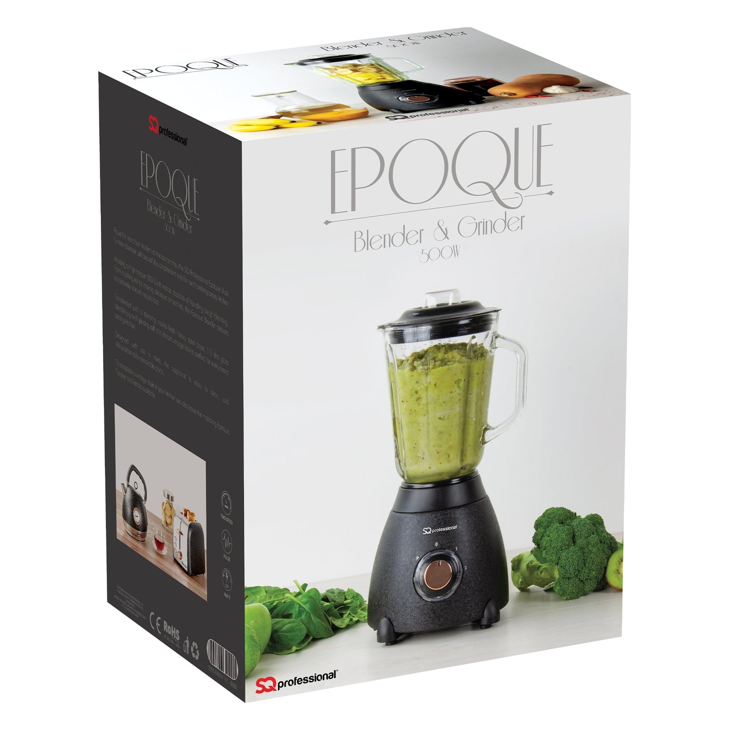 500W 2 in 1 Blender & Grinder - EPOQUE - Black