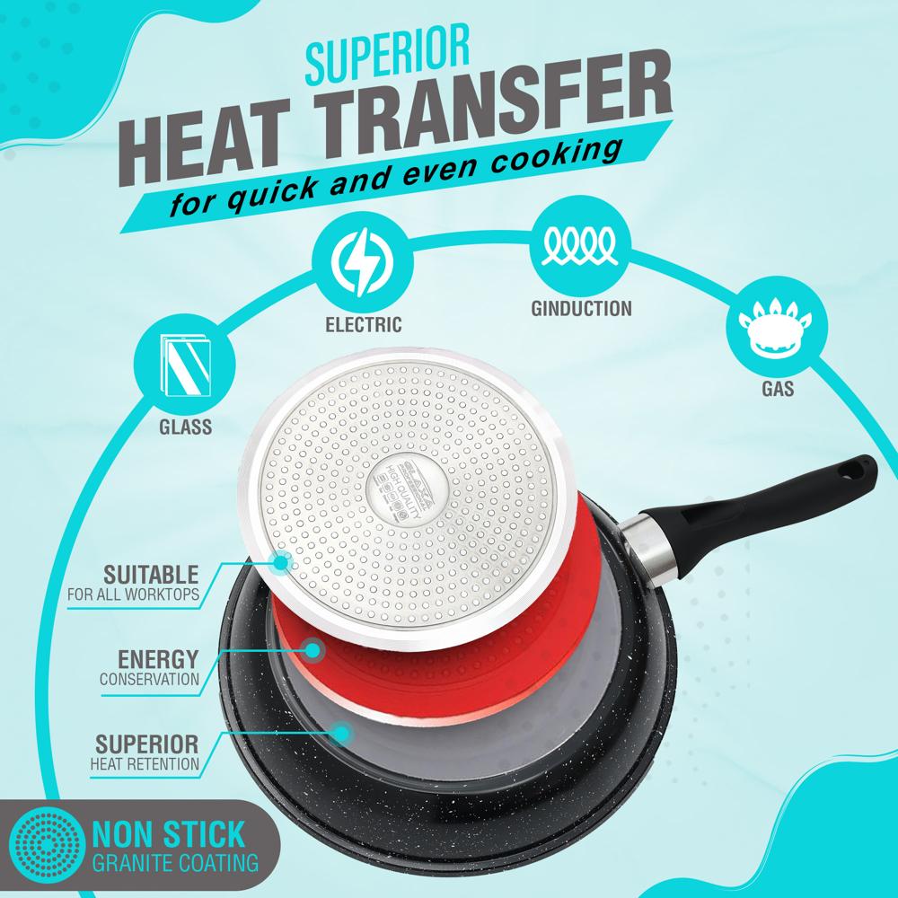 Glaxa Hard Anodized Non-Stick Induction Base Frying Pan With Lid - 24cm