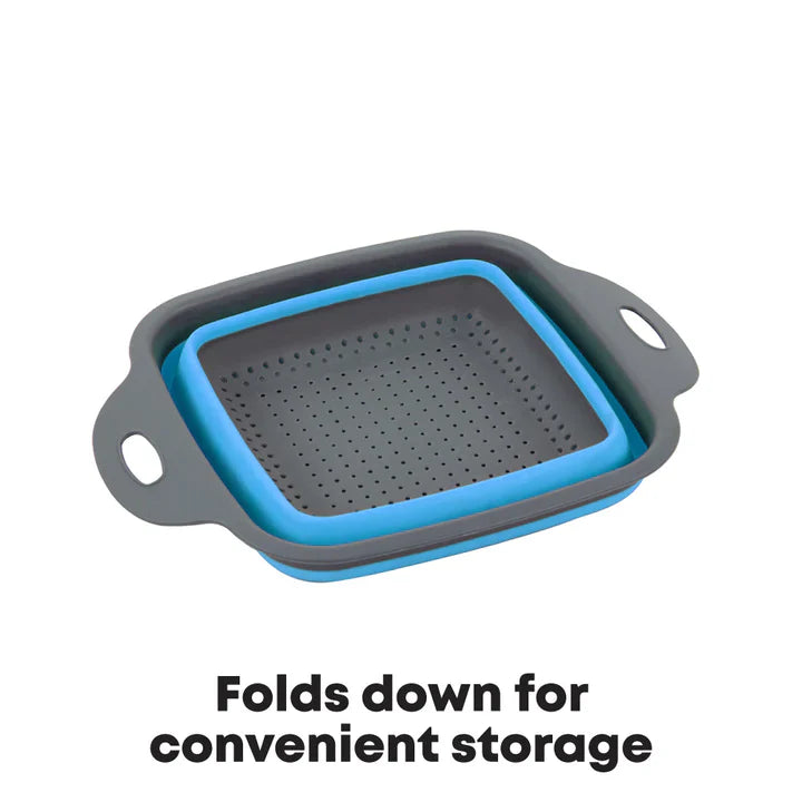 Collapsible Colander - Square Shape - Blue