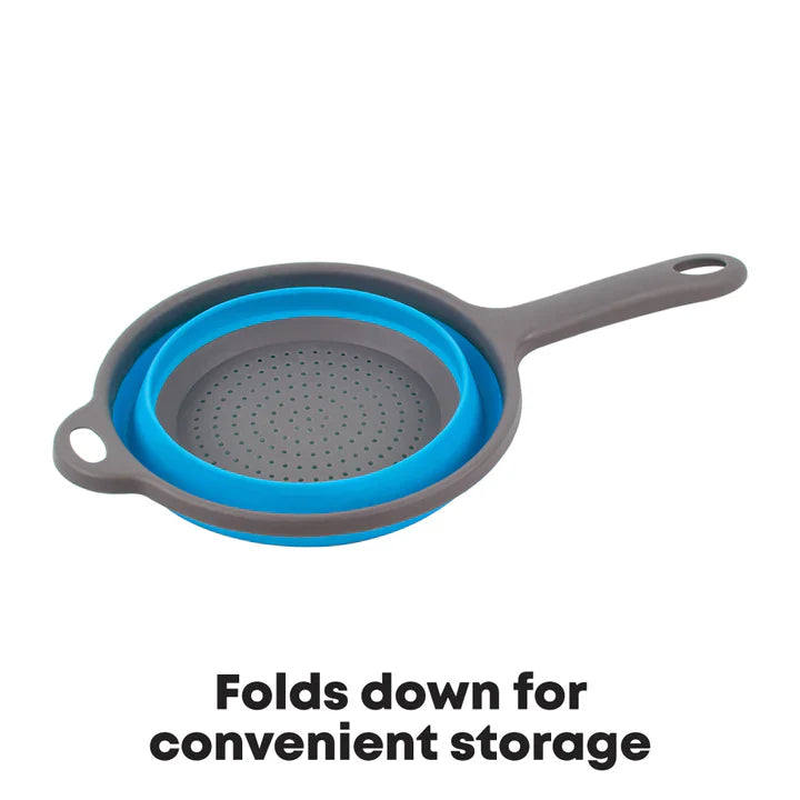 Collapsible Colander with Handle - Blue