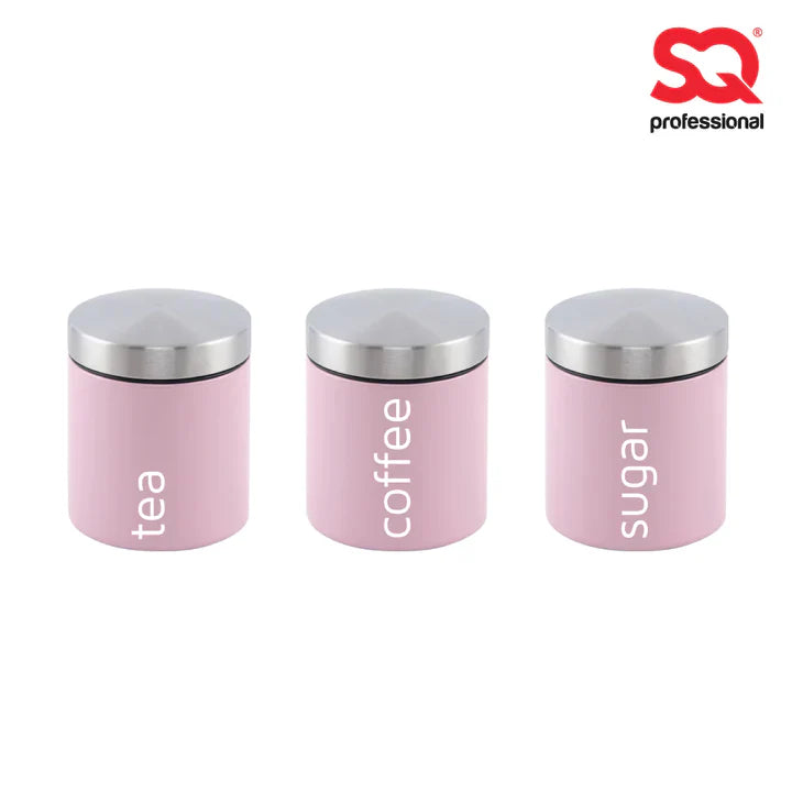 SQ Professional Dainty Airtight Food Canister 3pc Set - Appleblossom