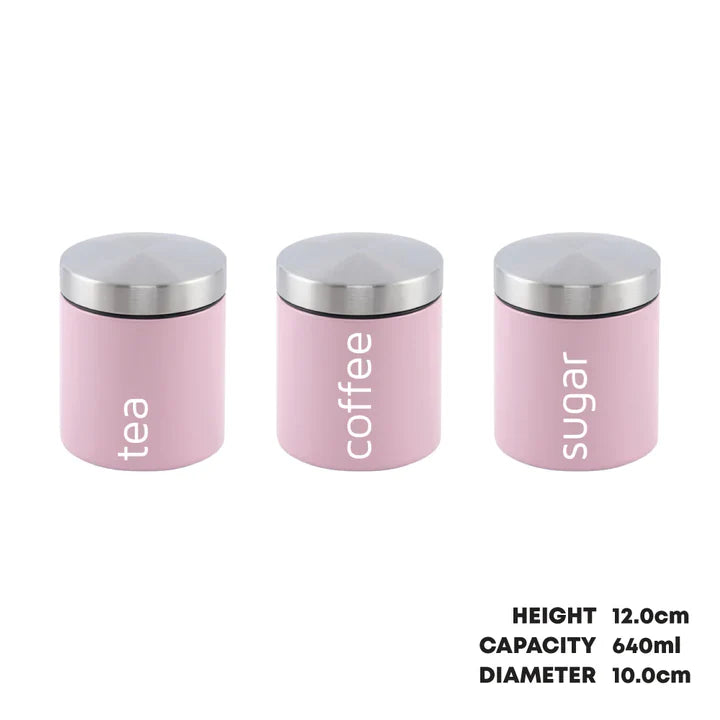 SQ Professional Dainty Airtight Food Canister 3pc Set - Appleblossom