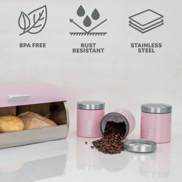 SQ Professional Dainty Airtight Food Canister 3pc Set - Appleblossom