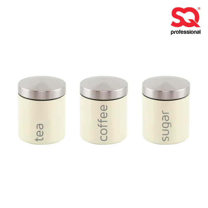 SQ Professional Dainty Airtight Food Canister 3pc Set - Chantilly
