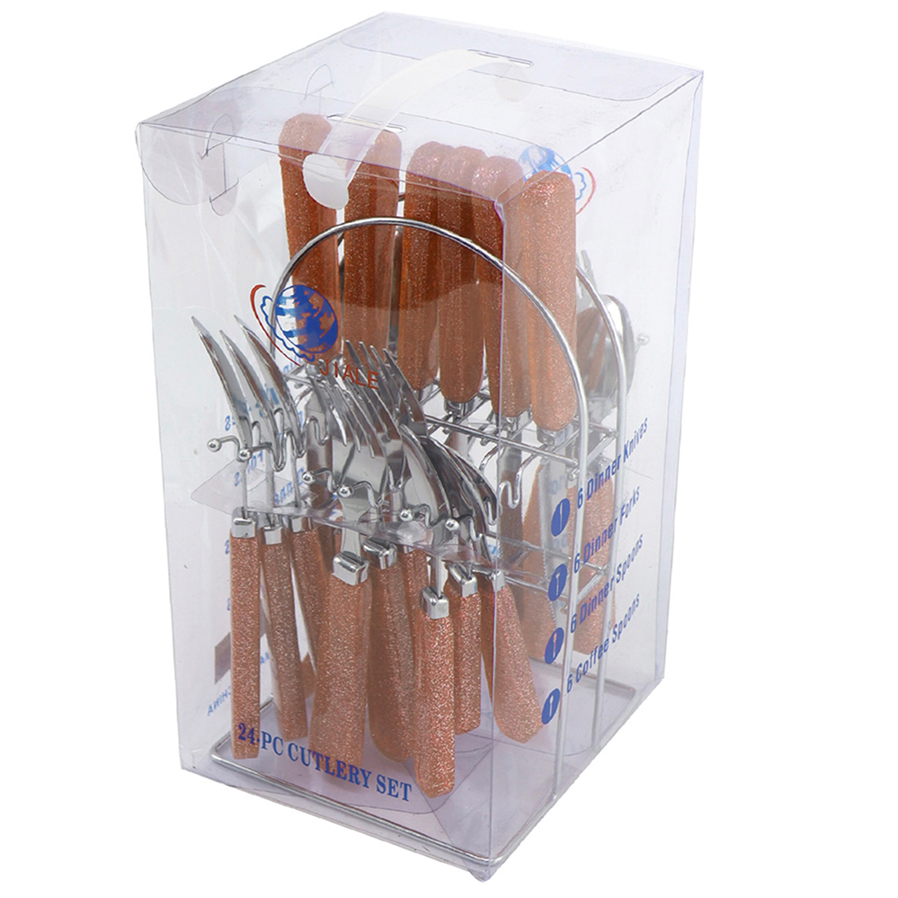 Durane Cutlery Set 24pc - Brown Glitter