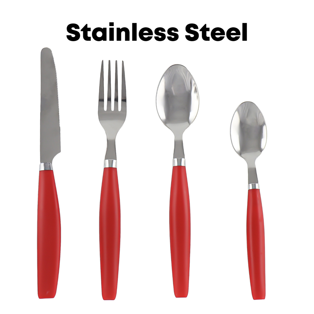 Durane Cutlery Set 24pc - Red