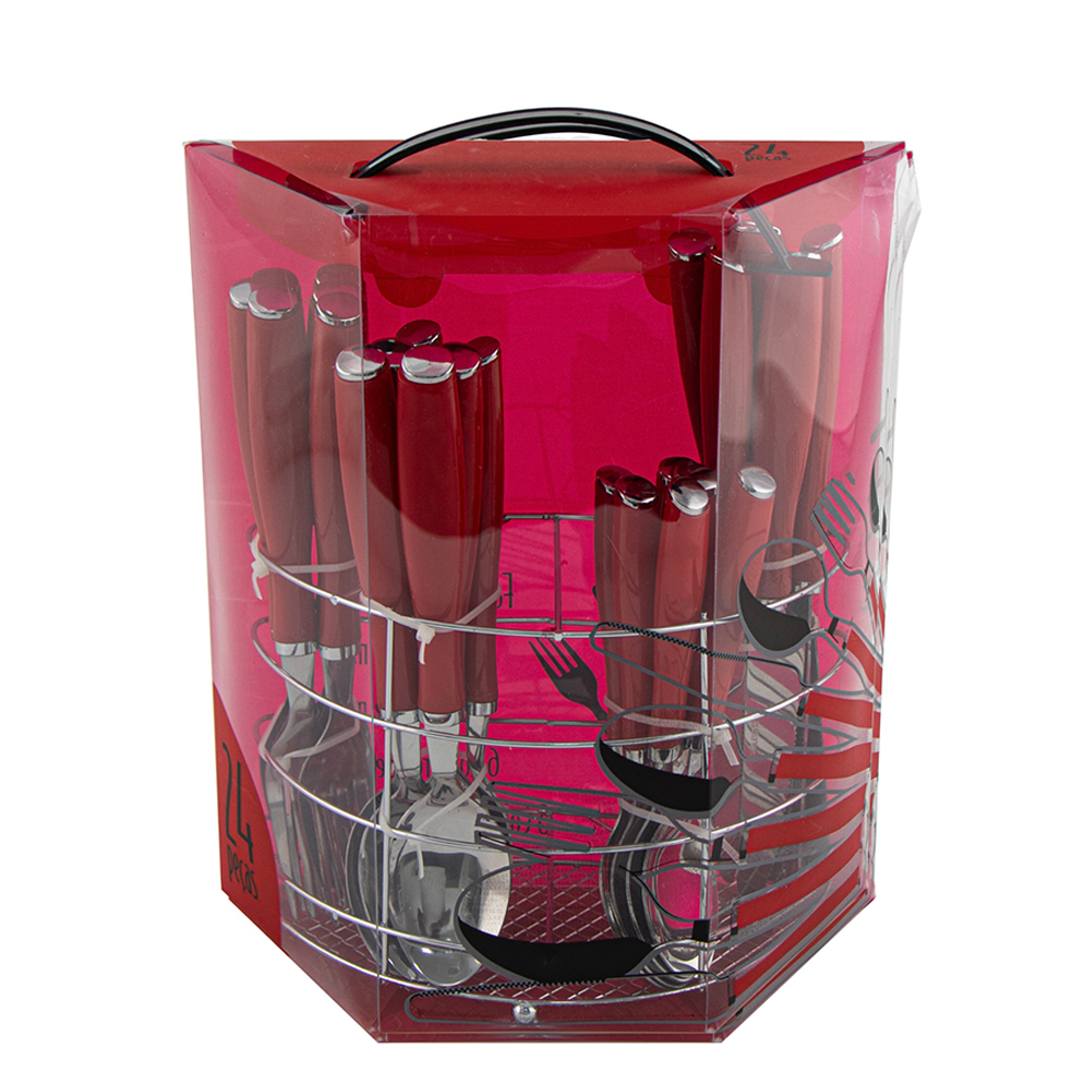 Durane Retro Cutlery Set 24pc - Red