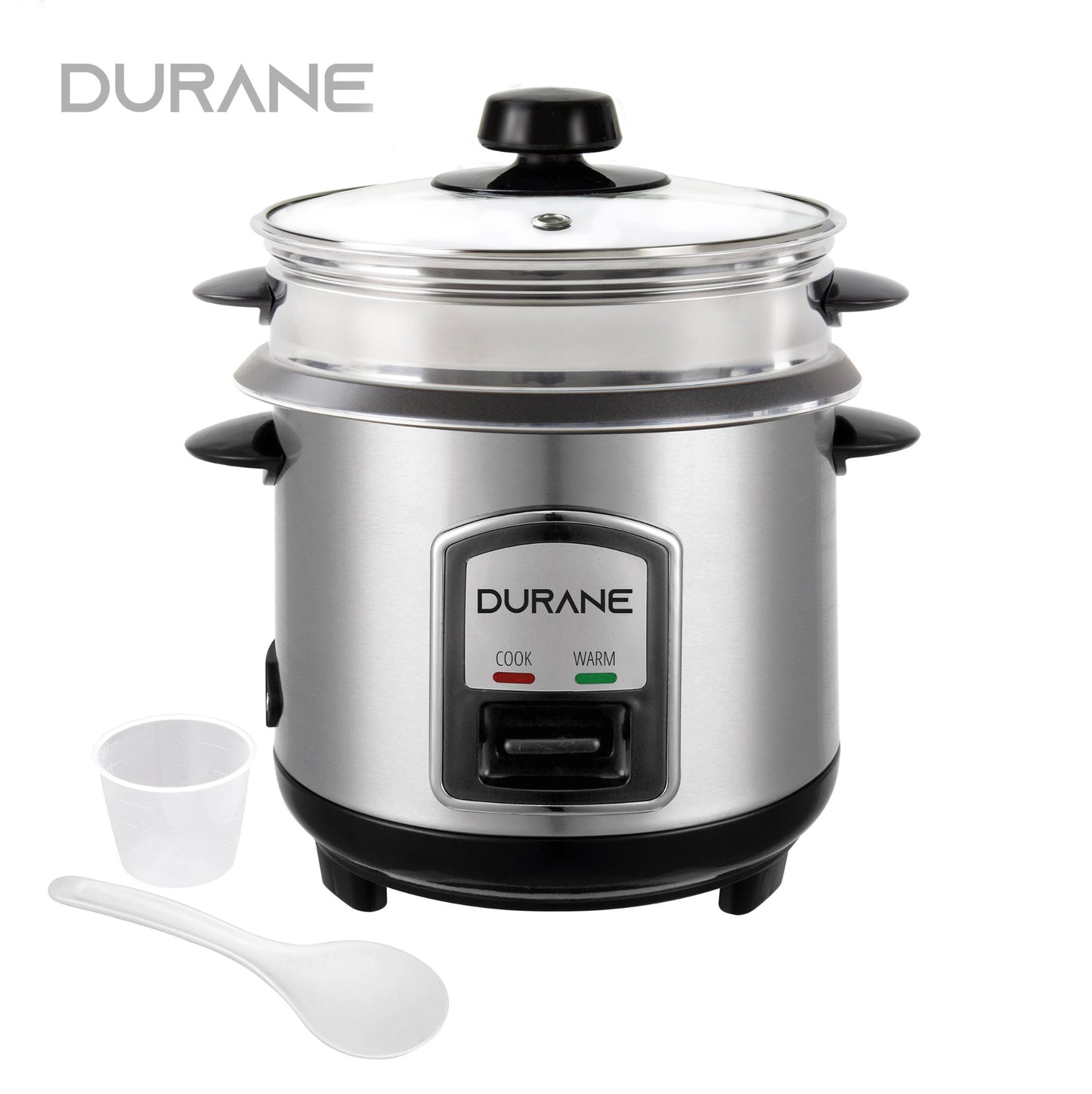 Durane Stainless Steel Rice Cooker and Steamer - 1.8L