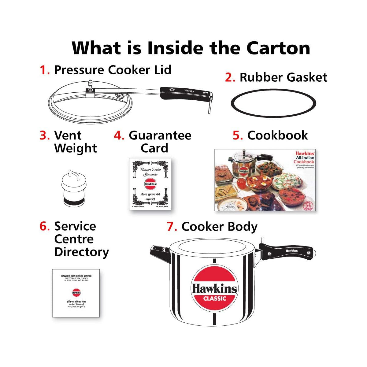 Hawkins Pressure Cooker - CLASSIC - Silver - 6.5 L