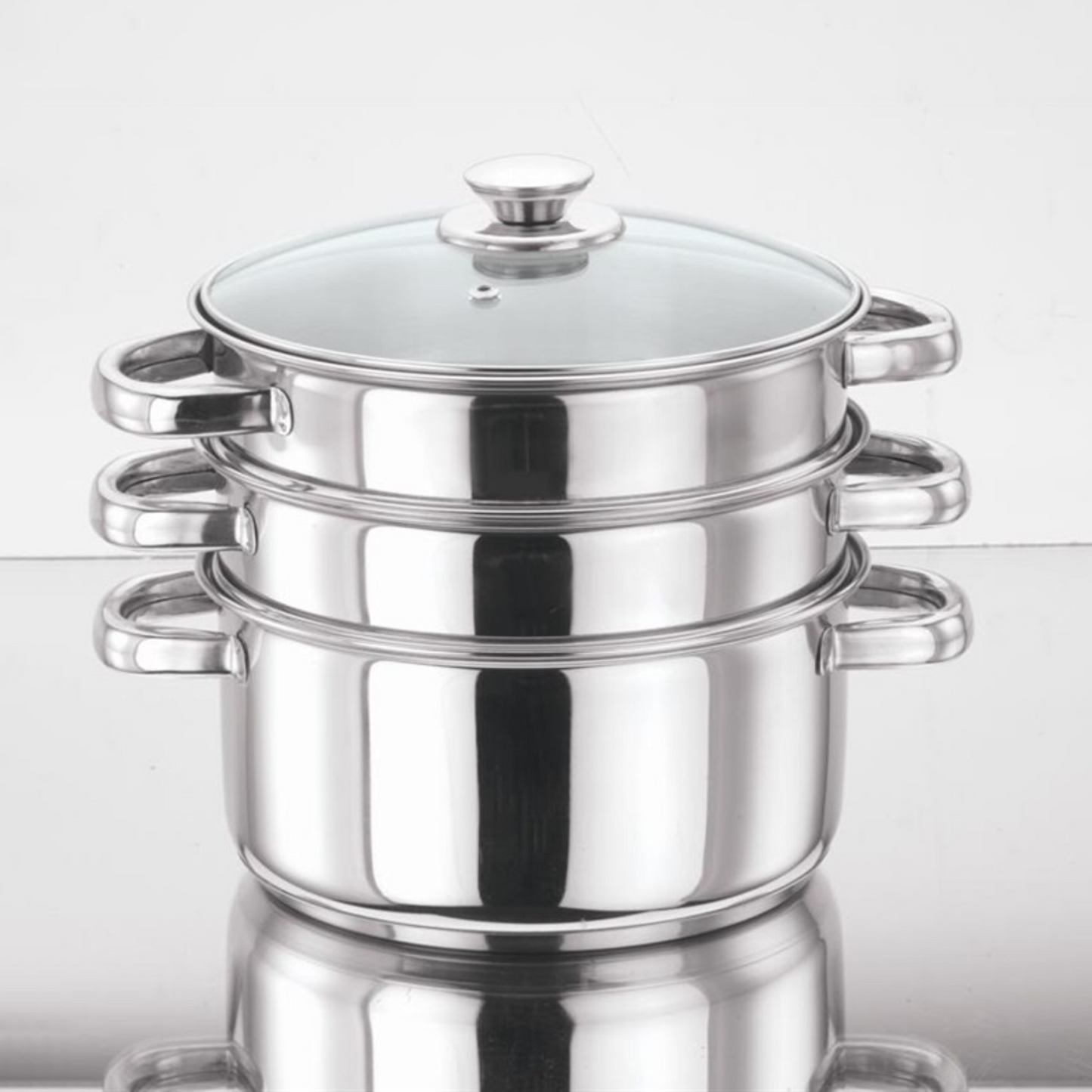 Steamer 3 Tier Stainless Steel 28cm
