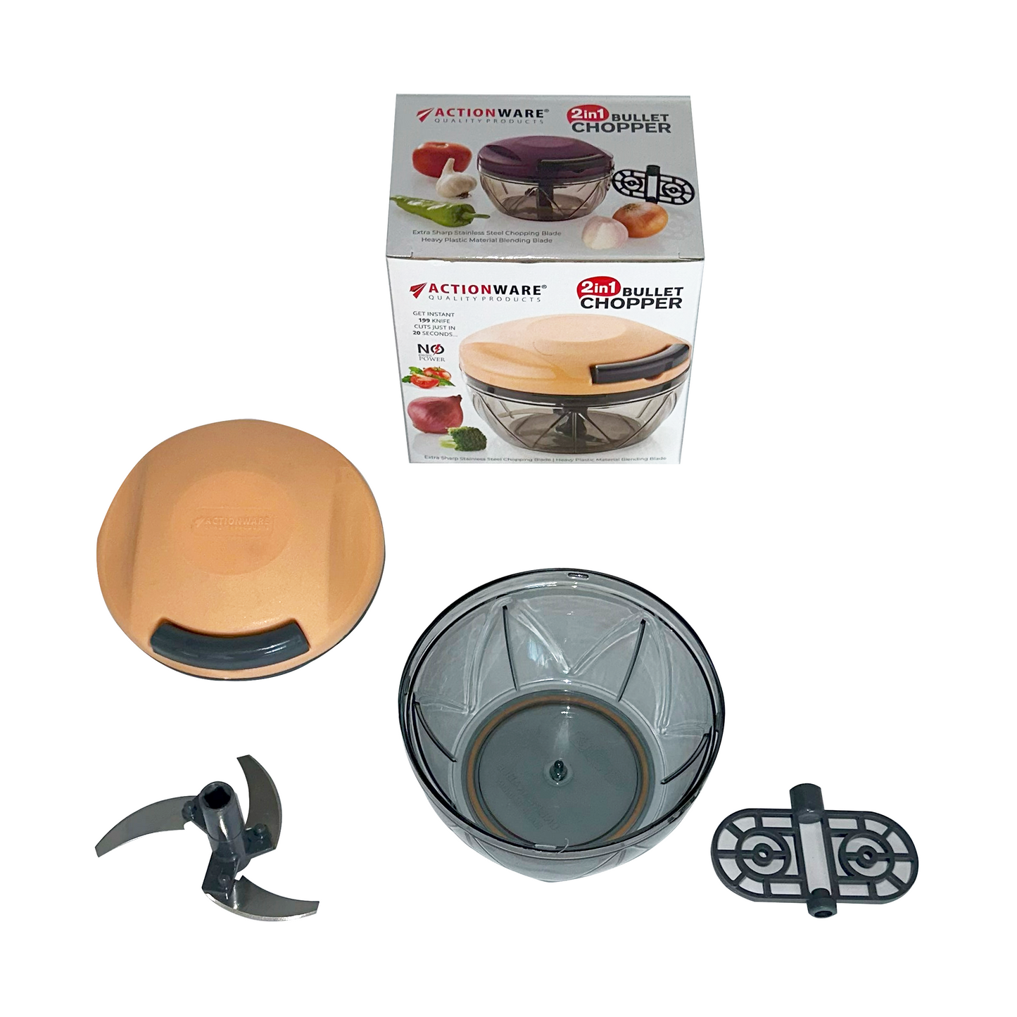 Actionware 2 in 1 Bullet Manual Chopper