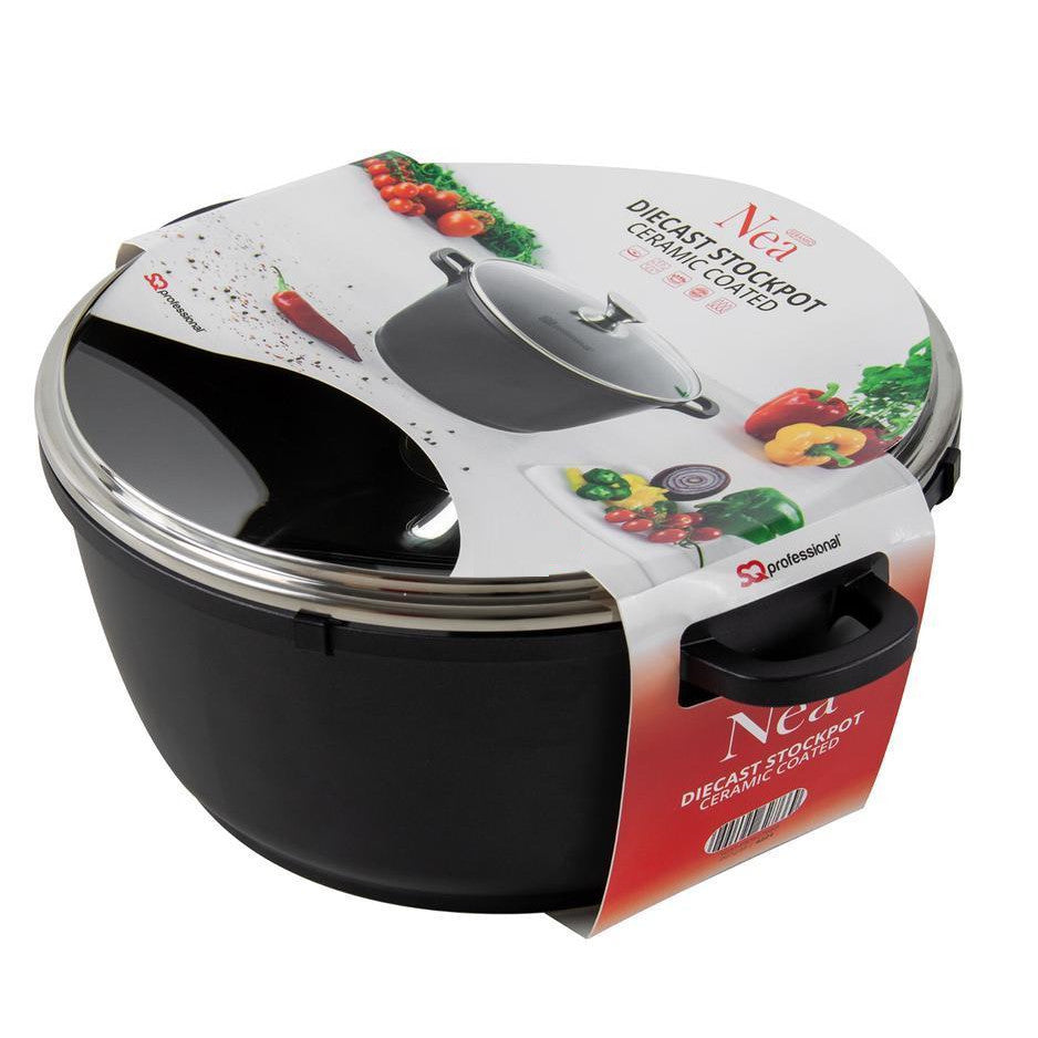 Die Cast Stockpot - Induction Base - NEA - Black - 24cm