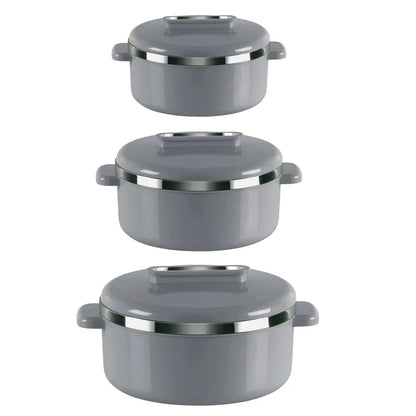 Curve Insulated Casserole Set 3pc-Grey