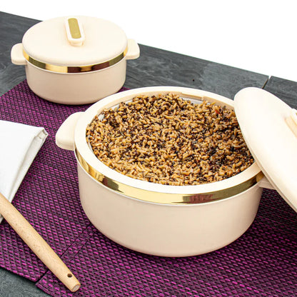 Curve Insulated Casserole Set 3pc-Cream