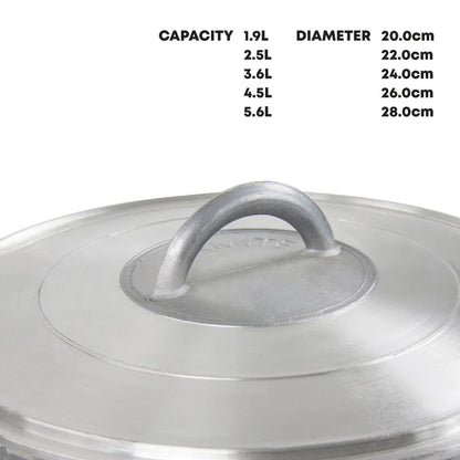 Galaxis Aluminium Dutch Pots - 5 Pcs Set