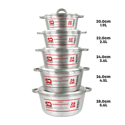 Galaxis Aluminium Dutch Pots - 5 Pcs Set