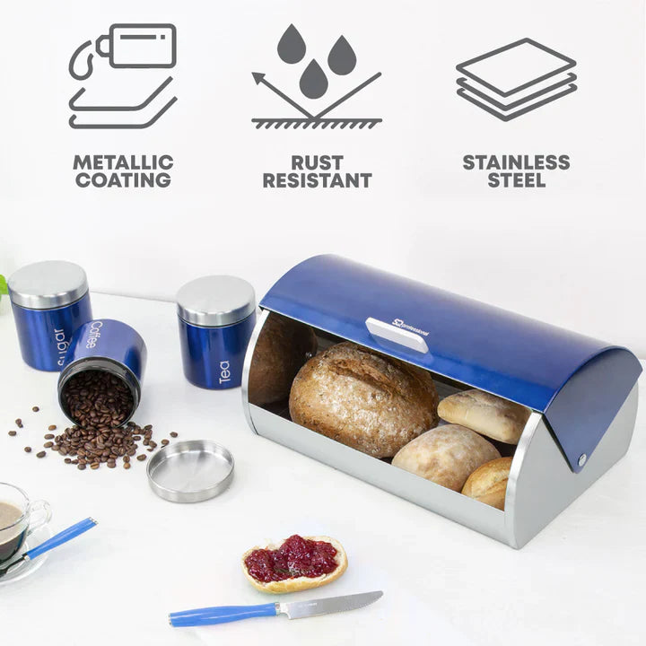 Bread Bin & Canisters Set - GEMS - Sapphire