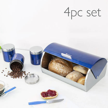 Bread Bin & Canisters Set - GEMS - Sapphire