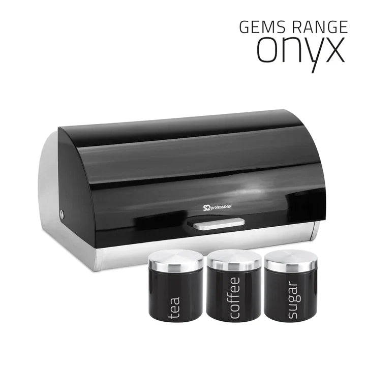 Bread Bin & Canisters Set - GEMS - Onyx
