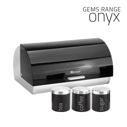 Bread Bin & Canisters Set - GEMS - Onyx