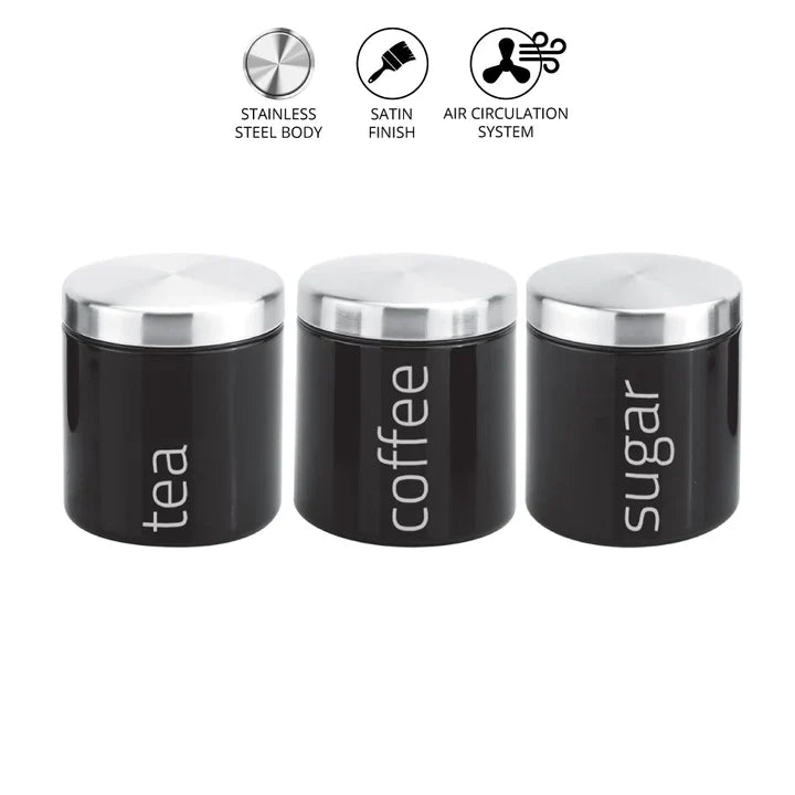 Bread Bin & Canisters Set - GEMS - Onyx