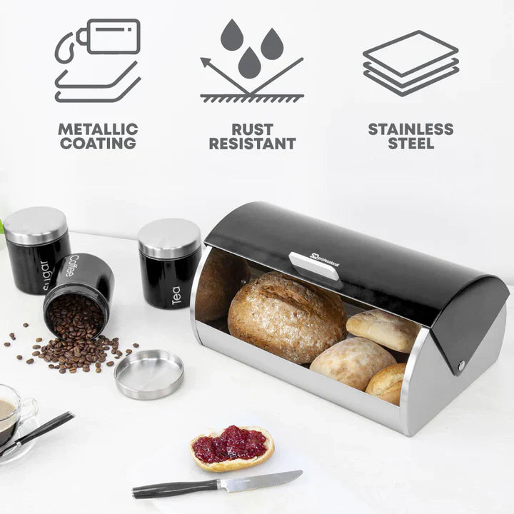 Bread Bin & Canisters Set - GEMS - Onyx