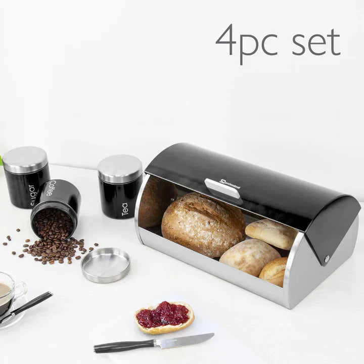 Bread Bin & Canisters Set - GEMS - Onyx