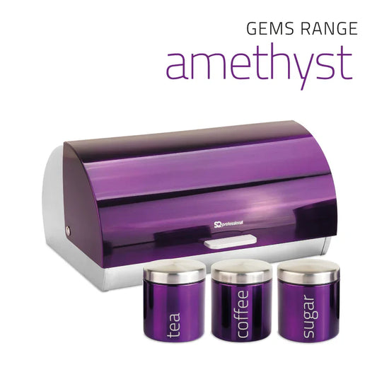 Bread Bin & Canisters Set - GEMS - Amethyst