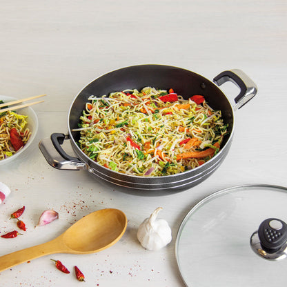 Two handle Wok / Kadai - UNA - Black - 24cm