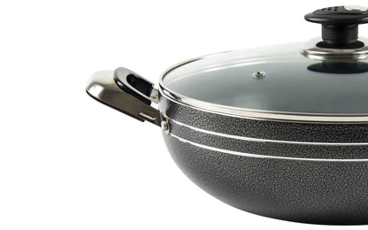 Two handle Wok / Kadai - UNA - Black - 28cm