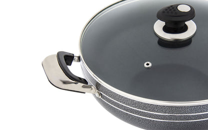 Two handle Wok / Kadai - UNA - Black - 24cm