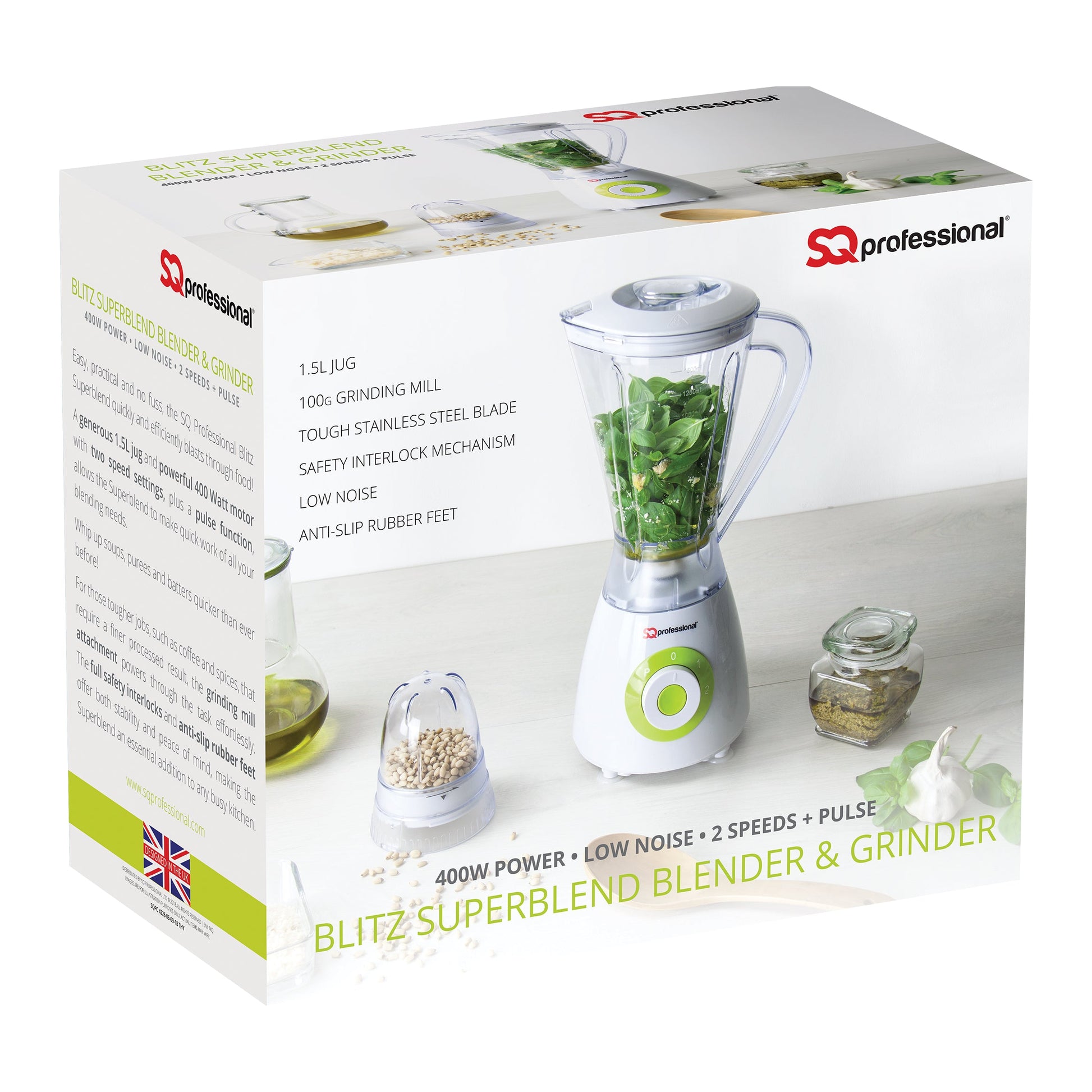 600W 2 in 1 Blender & Grinder - BLITZ SUPERBLEND - Green - 100g