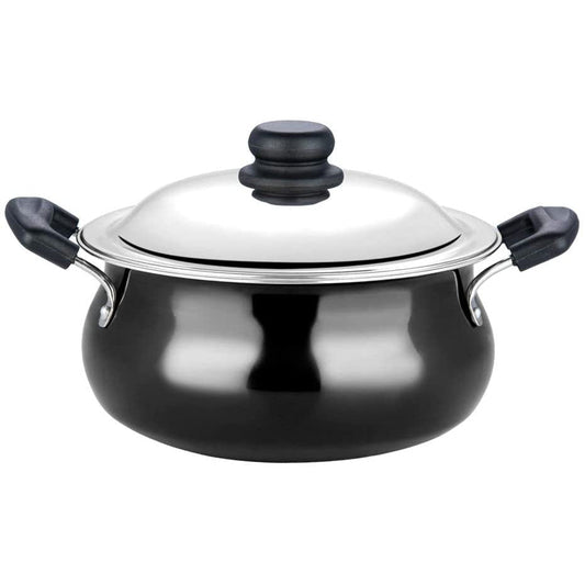 Hard Anodised Handi with Stainless Steel Lid - Pearl Black - Large 6.5L