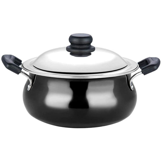 Hard Anodised Handi with Stainless Steel Lid - Pearl Black -  Junior 3L