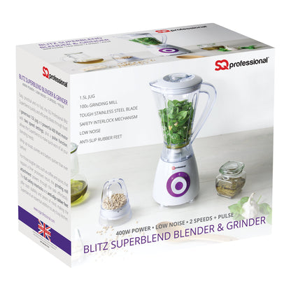 600W 2 in 1 Blender & Grinder - BLITZ SUPERBLEND - Purple - 100g
