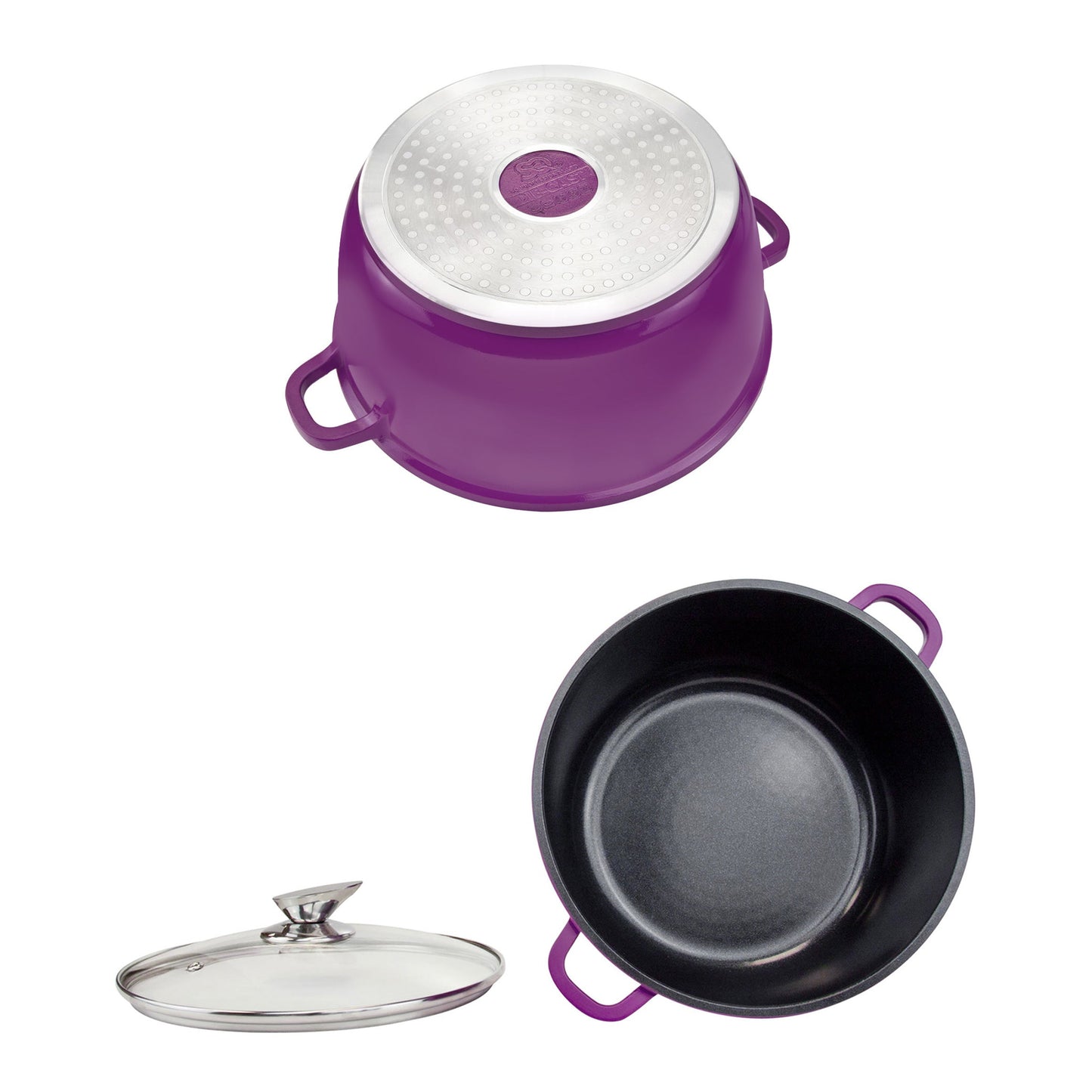 Die Cast Stockpot With Induction - NEA - Purple - 24cm