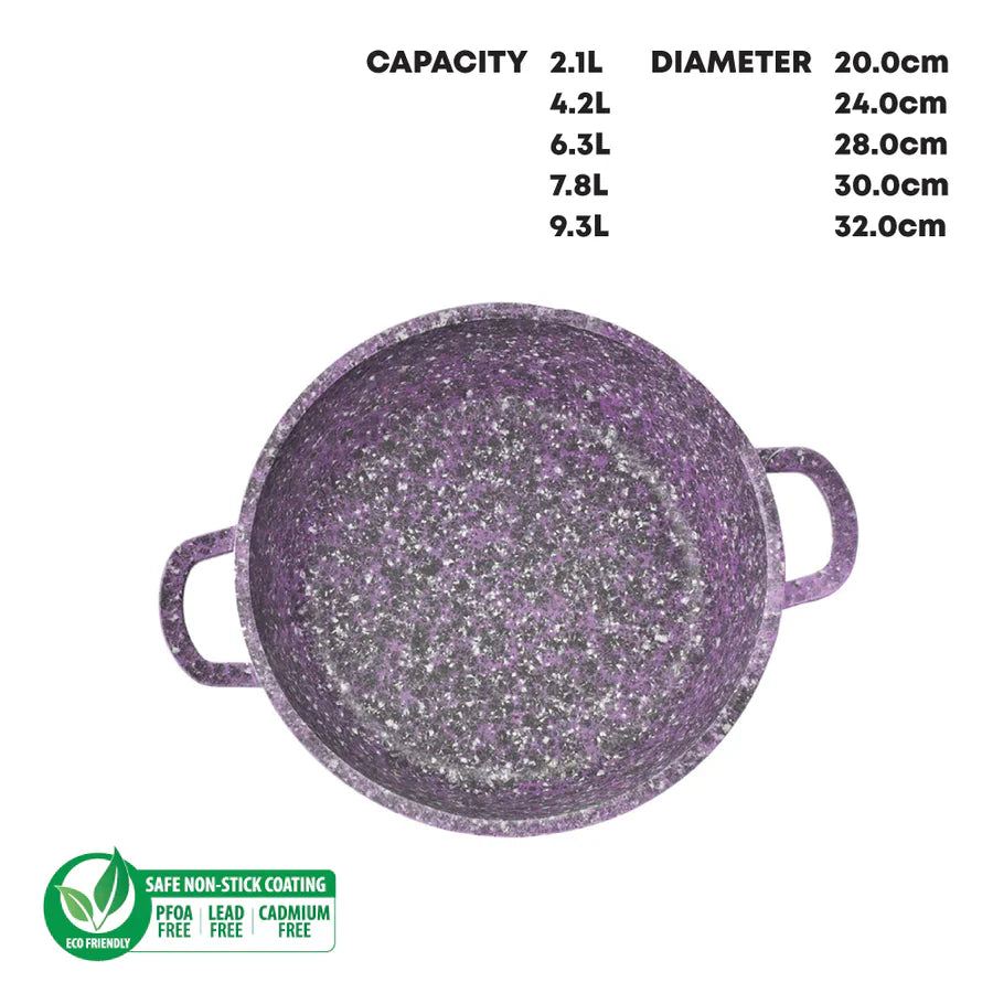Granite Stockpot With Induction - NESSA GRANUM - Purple - 28cm