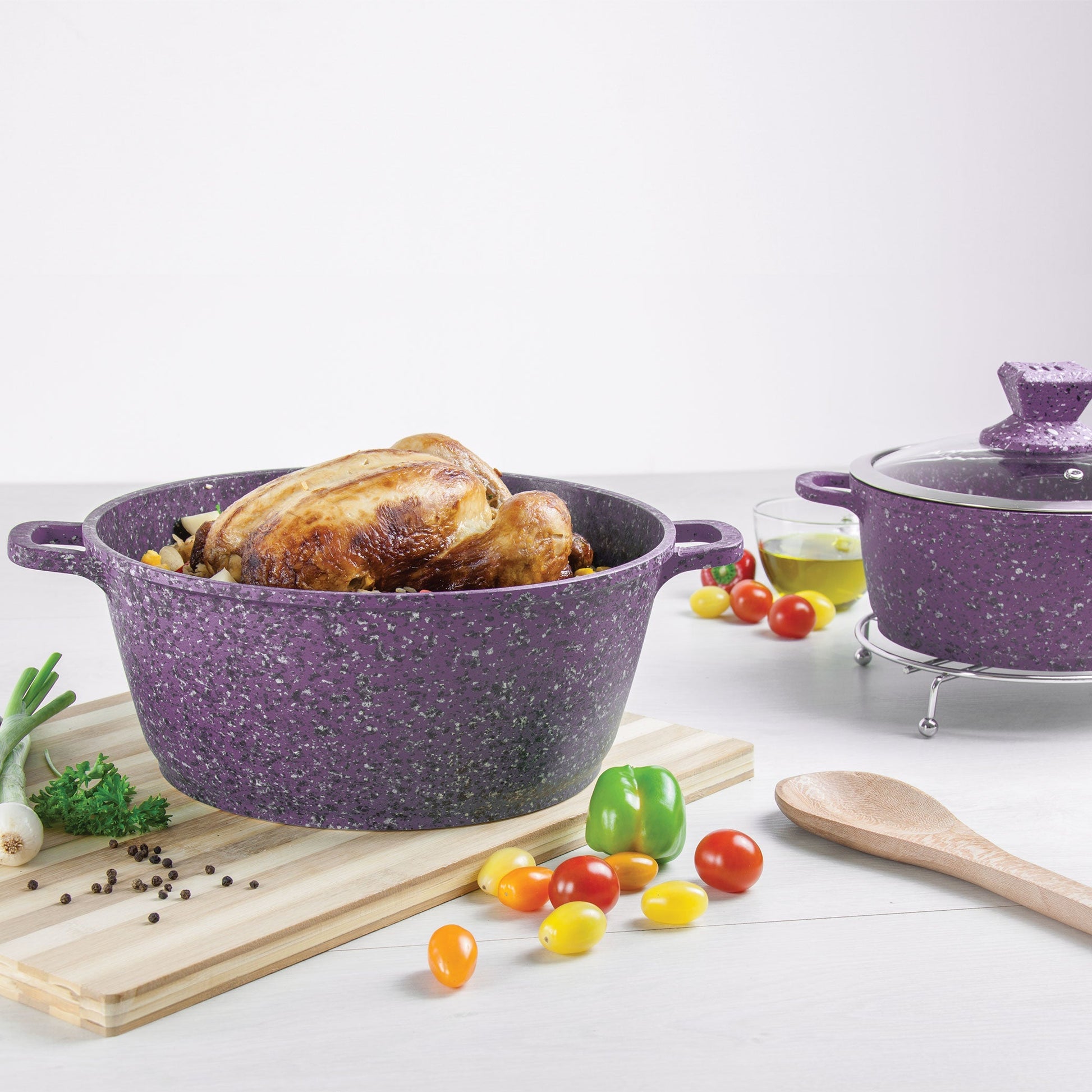 Granite Stockpot With Induction - NESSA GRANUM - Purple - 24cm