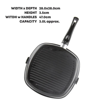 Non-Stick Square Grill Pan - Carbon Steel - ULTIMATE - 28CM