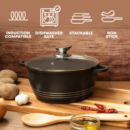 Die Cast Stockpot With Induction - DURANE - Black - 20cm