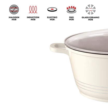 Die Cast Stockpot With Induction - DURANE - Cream - 30cm