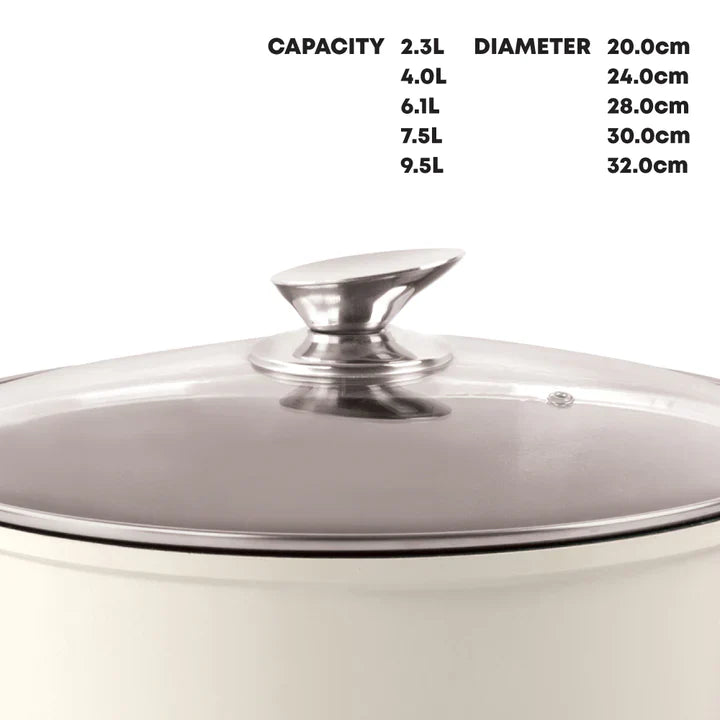 Die Cast Stockpot With Induction - DURANE - Cream - 30cm